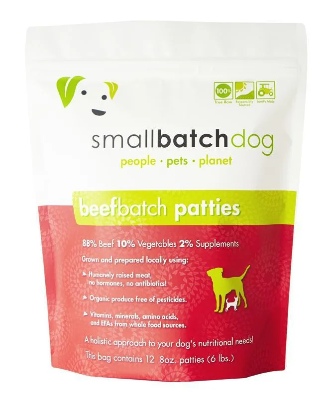 Small Batch Beef Frozen Raw Dog Food, Patties