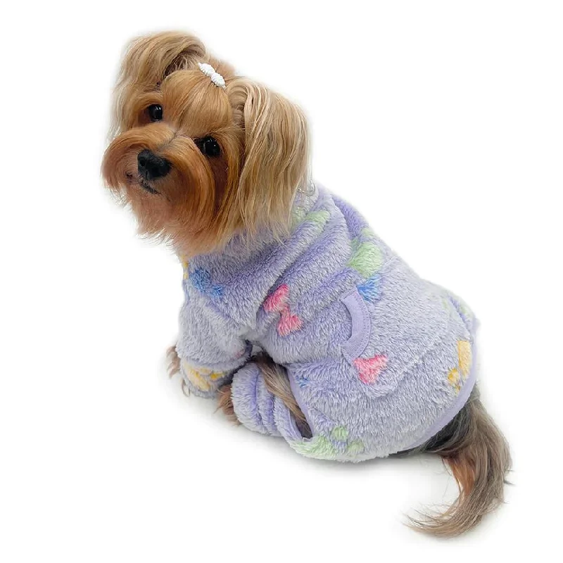 Colorful Bones/Paws Ultra Plush Turtleneck Dog Pajamas