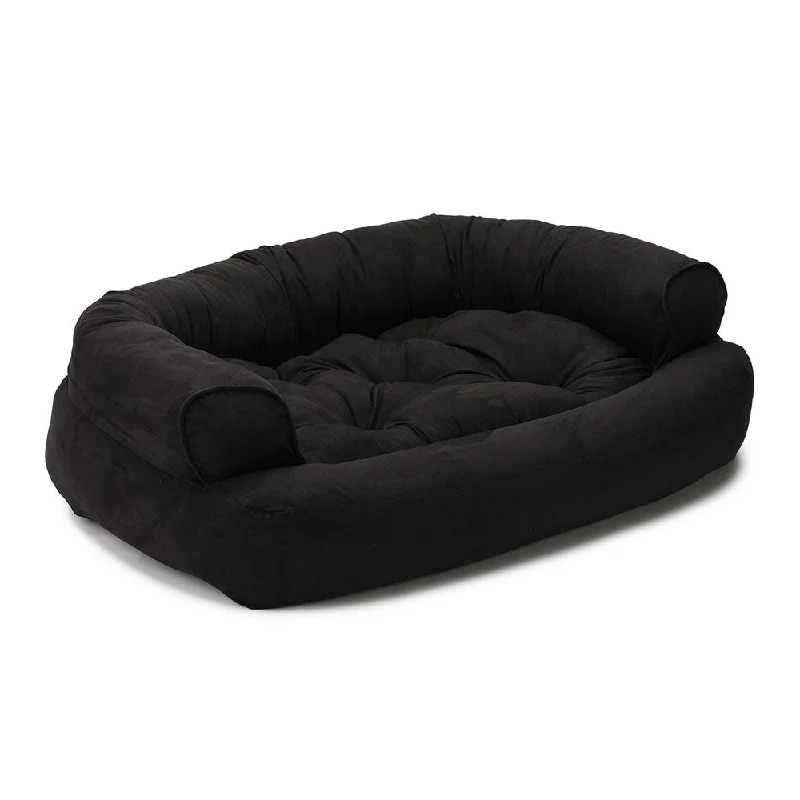 Overstuffed Luxury Dog Sofa Bed Black